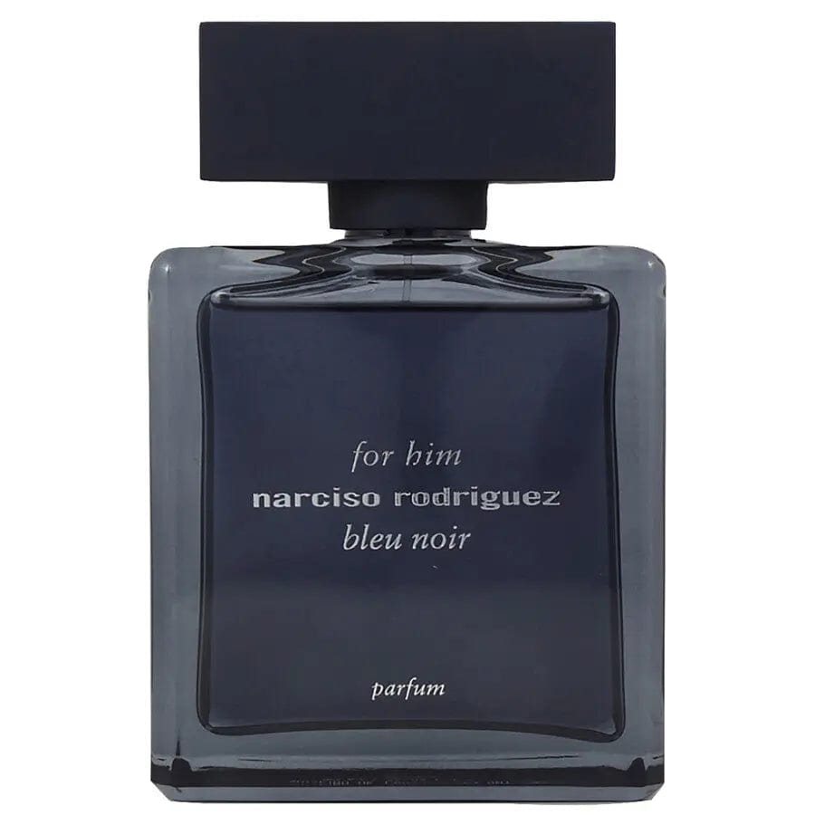 Bleu Noir by Narciso Rodriguez parfum spray bottle, dark blue glass with black cap