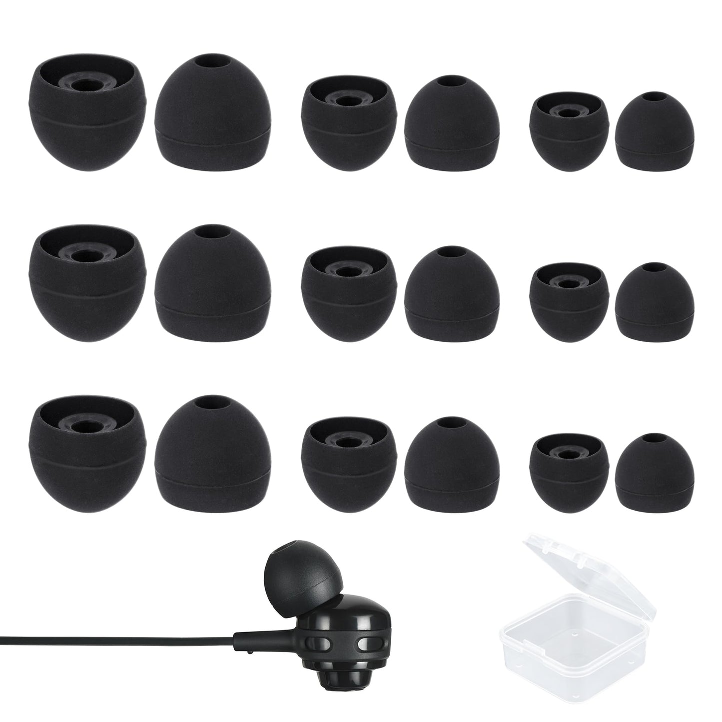BlingKingdom 9 Pairs Replacement Earbuds Silicone Earbud Tips Earbuds Cap Earbud Cushions for Most in-Ear Earbuds 3 Different Size (S/M/L) - Renee Lane Company