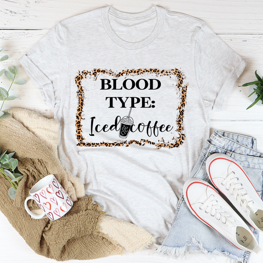 Blood Type Iced Coffee T-Shirt - Renee Lane Company