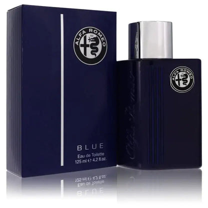 Alfa Romeo Blue men’s eau de toilette cologne bottle and navy box, 125 ml