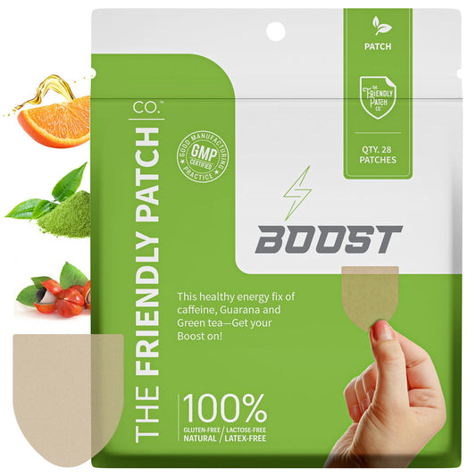 Boost Energy Patches: Caffeine, Guarana Green Tea Transdermal Energy - 28 Pack - Renee Lane Company