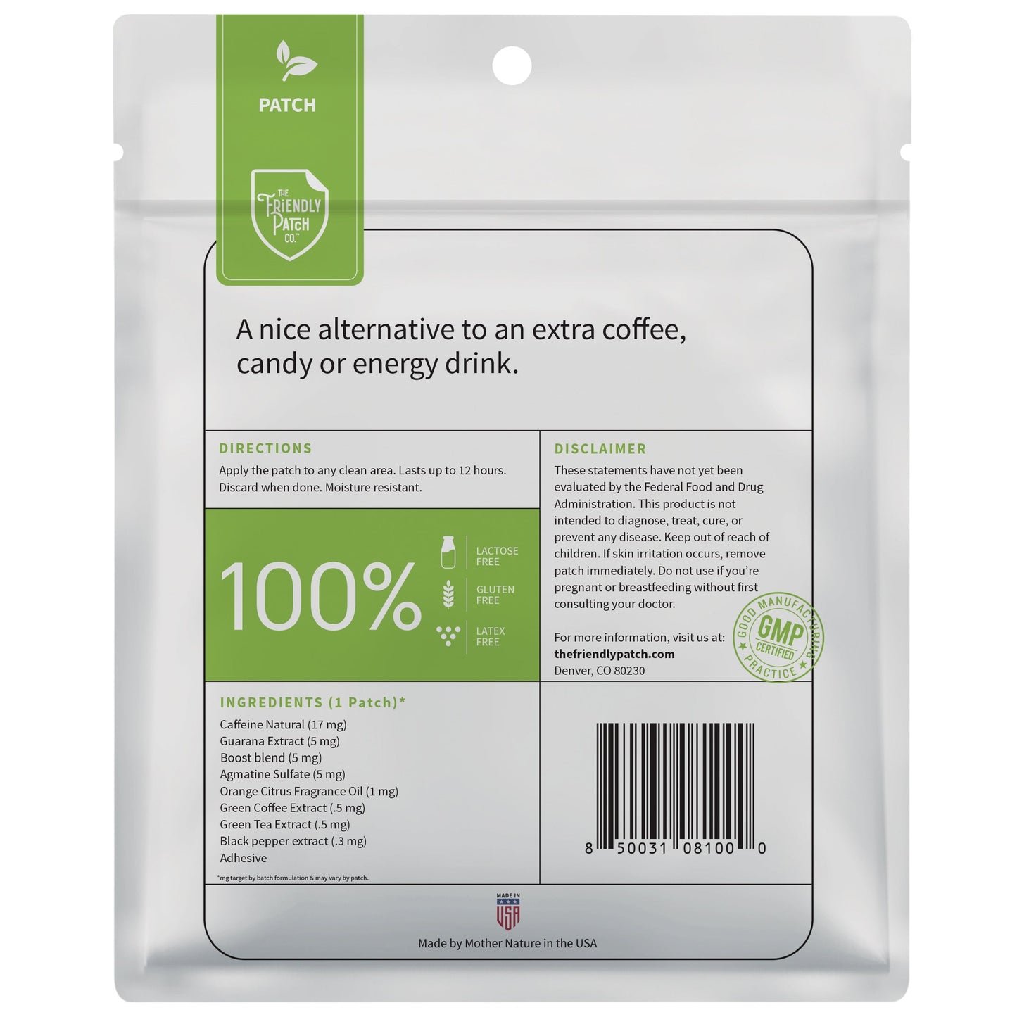 Boost Energy Patches: Caffeine, Guarana Green Tea Transdermal Energy - 28 Pack - Renee Lane Company