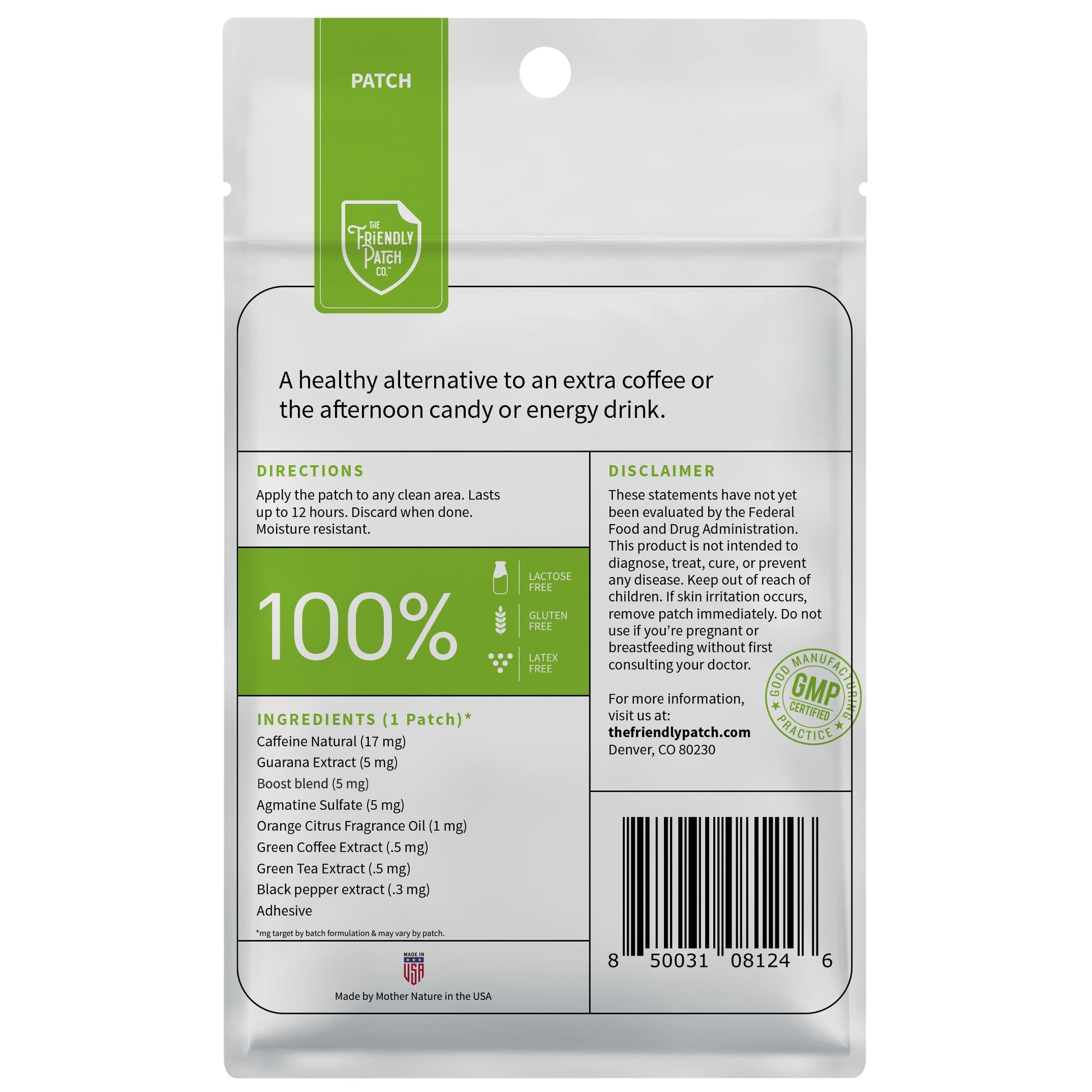 Boost Energy Patches: Green Tea, Guarana & Caffeine - 8 pack - Renee Lane Company