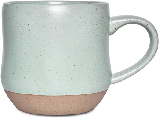 Bosmarlin Large Stoneware Speckled Coffee Mugs Set of 2, Big Tea Cup, 17 Oz, Dishwasher and Microwave Safe - Renee Lane Company
