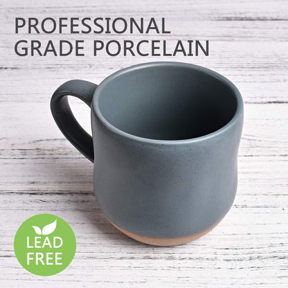 Bosmarlin Large Stoneware Speckled Coffee Mugs Set of 2, Big Tea Cup, 17 Oz, Dishwasher and Microwave Safe - Renee Lane Company
