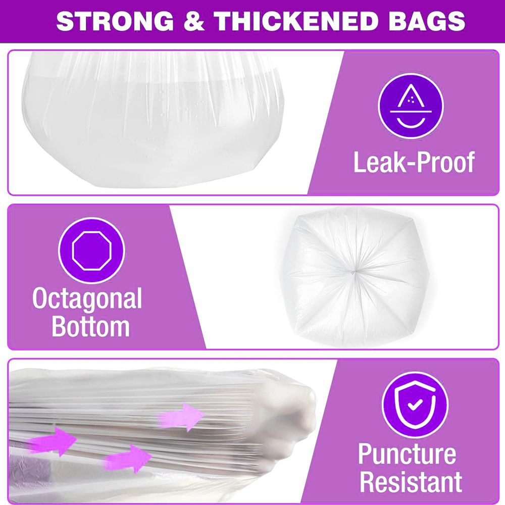 Boxed Disposable Garbage Bag 270 Pieces Puncture Tear Resistant Trash Bags, 8 Gallon Capacity, Kitchen Drawstring Garbage Bags Fresh Clean Scent With Lemon Mint Scent - Renee Lane Company