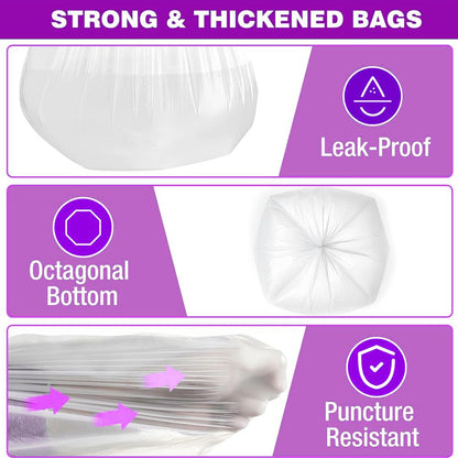 Boxed Disposable Garbage Bag 270 Pieces Puncture Tear Resistant Trash Bags, 8 Gallon Capacity, Kitchen Drawstring Garbage Bags Fresh Clean Scent With Lemon Mint Scent - Renee Lane Company