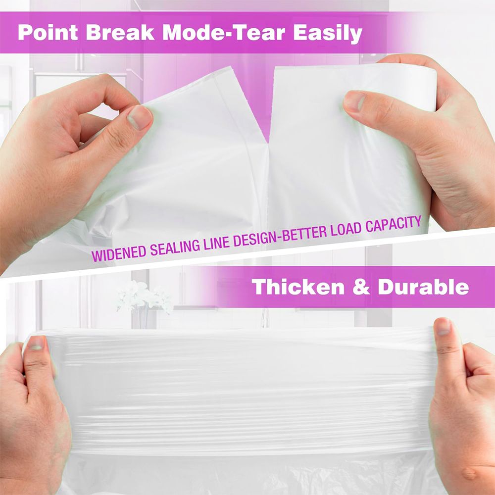 Boxed Disposable Garbage Bag 270 Pieces Puncture Tear Resistant Trash Bags, 8 Gallon Capacity, Kitchen Drawstring Garbage Bags Fresh Clean Scent With Lemon Mint Scent - Renee Lane Company