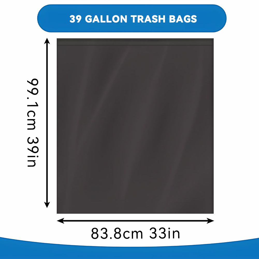 Boxed Disposable Garbage Bag 70 Pieces Puncture Tear Resistant Trash Bags, 39 Gallon Capacity, Multipurpose Cleaning Supplies For Industrial, Garden, Home, And Commercial Use - Durable, Leak-Proof - Renee Lane Company