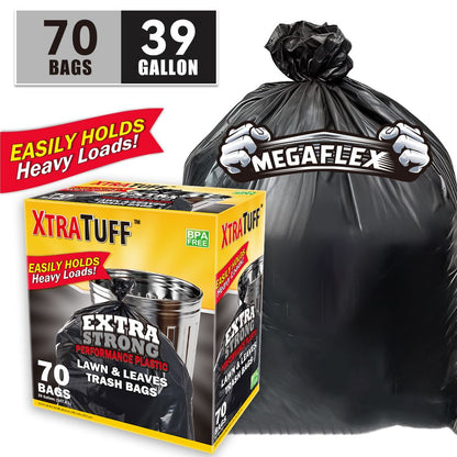 Boxed Disposable Garbage Bag 70 Pieces Puncture Tear Resistant Trash Bags, 39 Gallon Capacity, Multipurpose Cleaning Supplies For Industrial, Garden, Home, And Commercial Use - Durable, Leak-Proof - Renee Lane Company