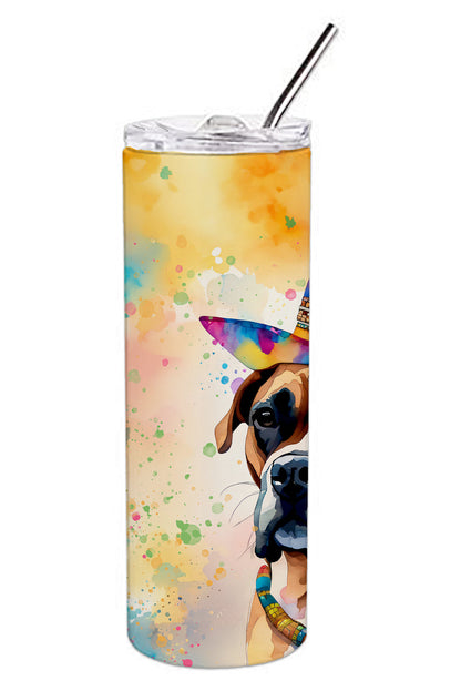 Boxer Hippie Dawg Stainless Steel Skinny Tumbler Vacuum Double Walled Reusable Insulated Tumbler Travel Cup for Coffee Cocktails Gift with Lid, 20 oz - Renee Lane Company