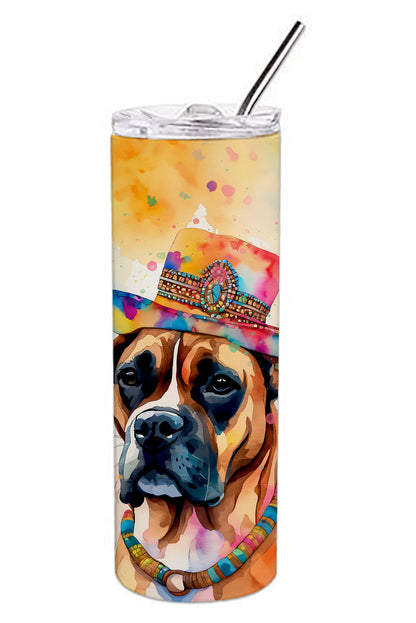 Boxer Hippie Dawg Stainless Steel Skinny Tumbler Vacuum Double Walled Reusable Insulated Tumbler Travel Cup for Coffee Cocktails Gift with Lid, 20 oz - Renee Lane Company