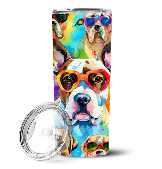 Boxer Hippie Dawg Stainless Steel Skinny Tumbler Vacuum Double Walled Reusable Insulated Tumbler Travel Cup for Coffee Cocktails Gift with Lid, 20 oz - Renee Lane Company