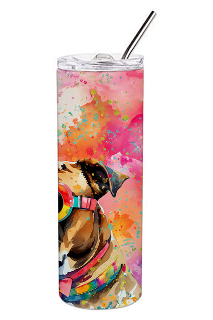 Boxer Hippie Dawg Stainless Steel Skinny Tumbler Vacuum Double Walled Reusable Insulated Tumbler Travel Cup for Coffee Cocktails Gift with Lid, 20 oz - Renee Lane Company