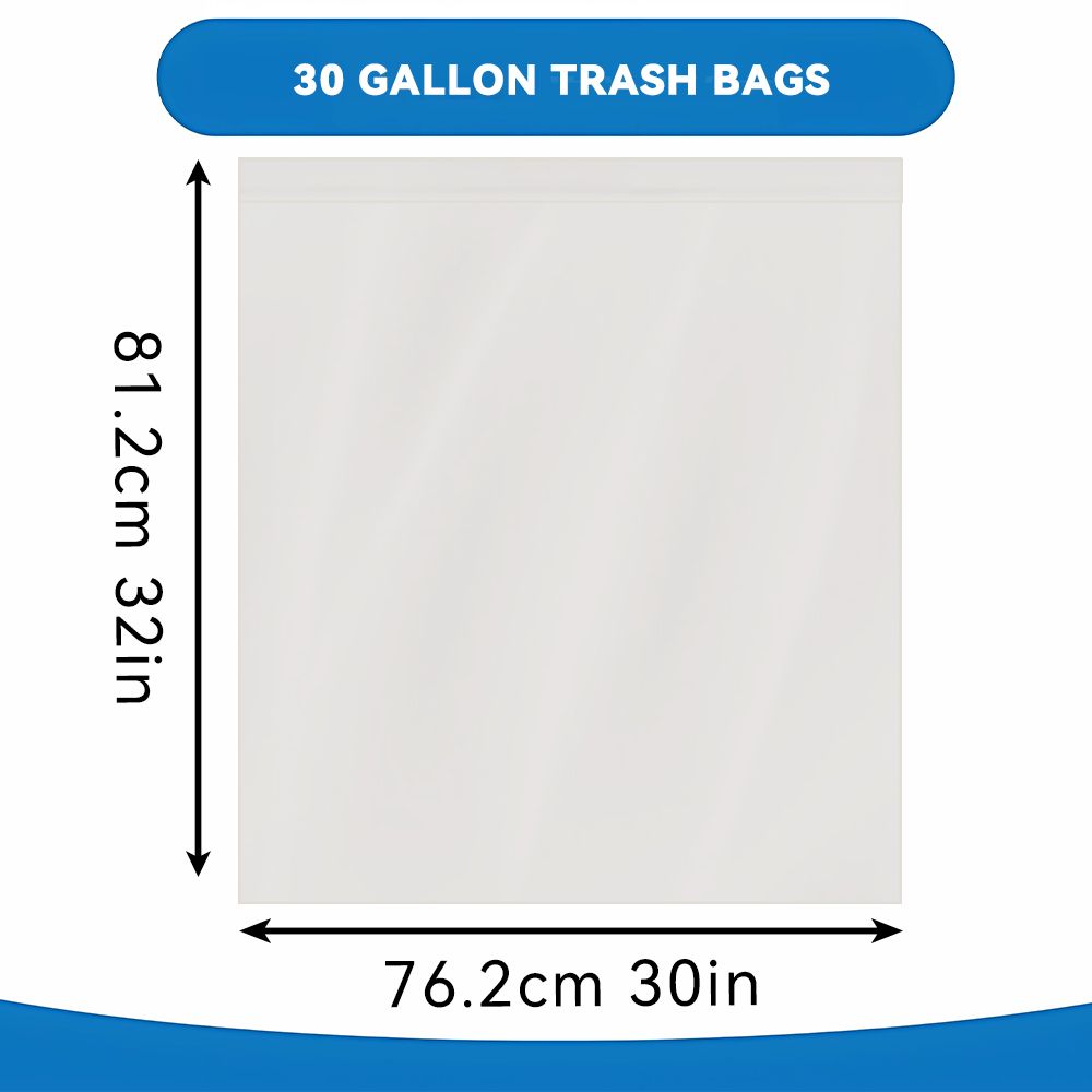 Boxs Of 100 Bags 30 Gallon White Disposable Large Trash Bags For Large Kitchen Trash Can, Hefty Ultra Strong 100 Count 113.5L Multipurpose Supplies For Industrial, Garden, Home, - Renee Lane Company
