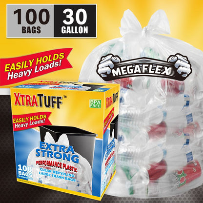 Boxs Of 100 Bags 30 Gallon White Disposable Large Trash Bags For Large Kitchen Trash Can, Hefty Ultra Strong 100 Count 113.5L Multipurpose Supplies For Industrial, Garden, Home, - Renee Lane Company