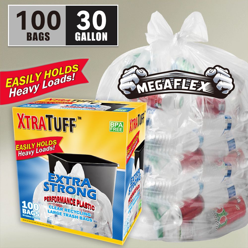 Boxs Of 100 Bags 30 Gallon White Disposable Large Trash Bags For Large Kitchen Trash Can, Hefty Ultra Strong 100 Count 113.5L Multipurpose Supplies For Industrial, Garden, Home, - Renee Lane Company
