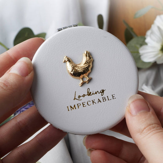 Bramble Farm Chicken Compact Mirror - Renee Lane Company