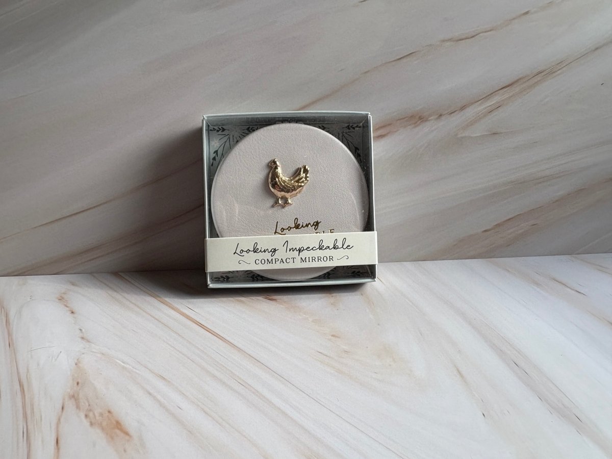Bramble Farm Chicken Compact Mirror - Renee Lane Company