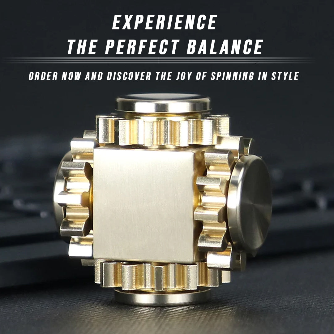 Brass Cube Gears Spinner - Renee Lane Company