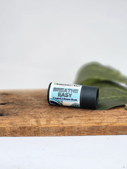 Breathe Easy Vapor Rub Stick | Essential Oil Salve Clear Congestion Chest Neck Cold Cough Natural Organic Relief Menthol Camphor Soothing - Renee Lane Company