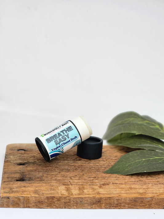 Breathe Easy Vapor Rub Stick | Essential Oil Salve Clear Congestion Chest Neck Cold Cough Natural Organic Relief Menthol Camphor Soothing - Renee Lane Company