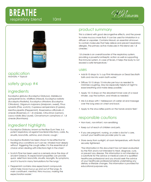 Breathe Respiratory Essential Oil Blend - Renee Lane Company