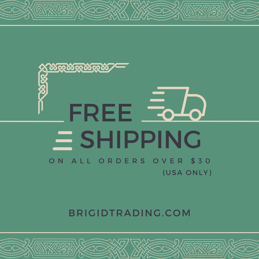 Free shipping promotional card with BRIGIDTRADING.COM text