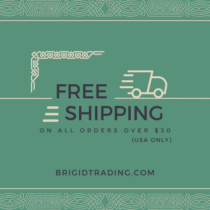 Free shipping promotional card with BRIGIDTRADING.COM text