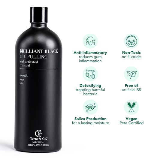 Brilliant Black® Oil Pulling – Ayurvedic Mouthwash for Teeth Whitening, Detox & Gum Health - Renee Lane Company