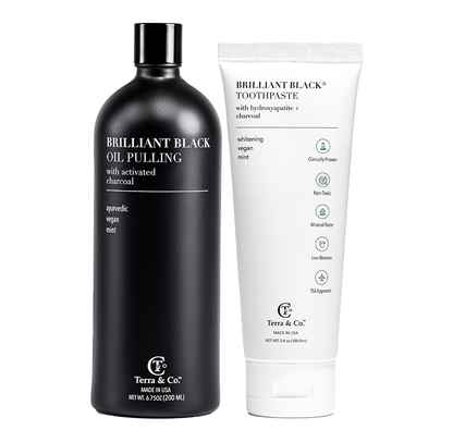 Brilliant Black® Oil Pulling – Ayurvedic Mouthwash for Teeth Whitening, Detox & Gum Health - Renee Lane Company