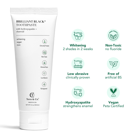 Brilliant Black® Toothpaste | Fluoride-Free Activated Charcoal Whitening – Terra & Co. - Renee Lane Company