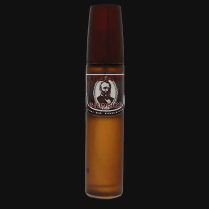 Bronze By Cubano men's cologne bottle, dark red cap, amber glass vial