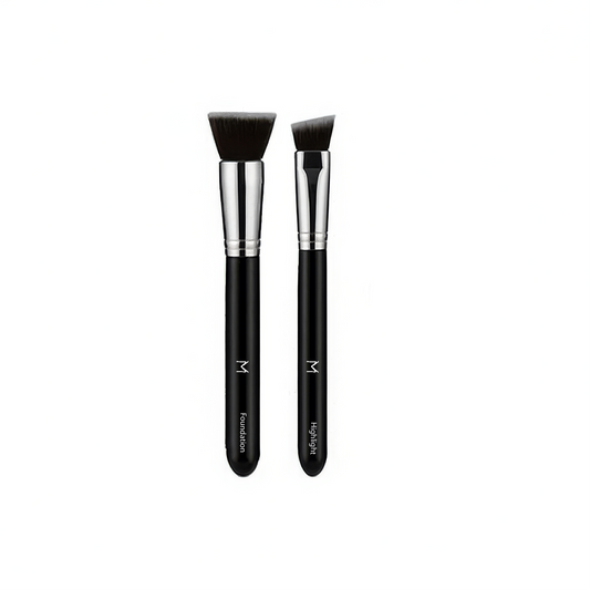Brush Duo Makeup Brush Set – Foundation + Highlight & Conceal Brushes - Renee Lane Company