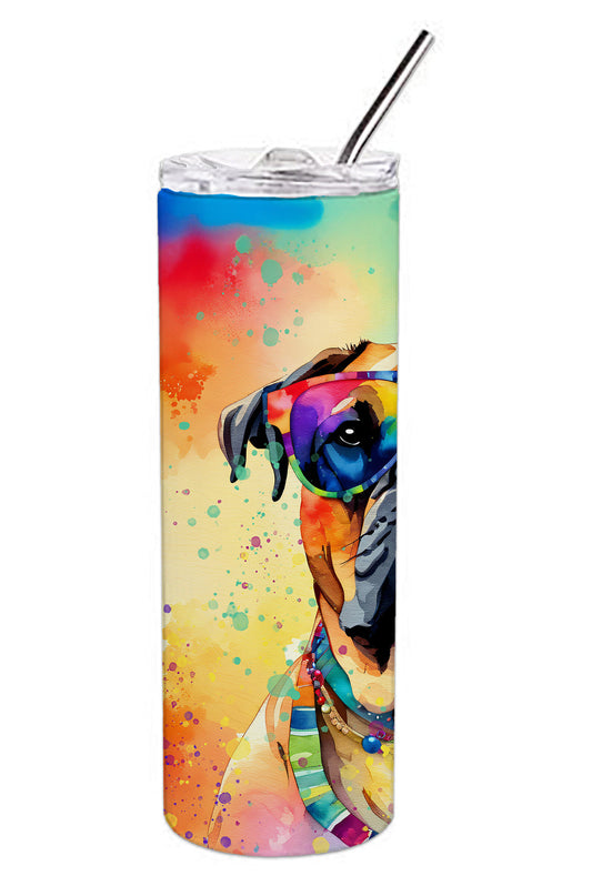 Bullmastiff Hippie Dawg Stainless Steel Skinny Tumbler Vacuum Double Walled Reusable Insulated Tumbler Travel Cup for Coffee Cocktails Gift with Lid, 20 oz - Renee Lane Company