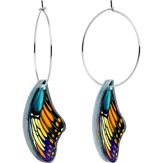 Butterfly Wing Hoop Earrings by Onyx O - Renee Lane Company