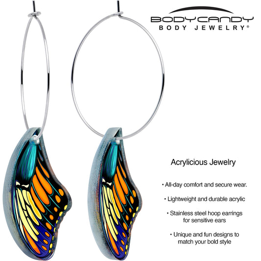 Butterfly Wing Hoop Earrings by Onyx O - Renee Lane Company