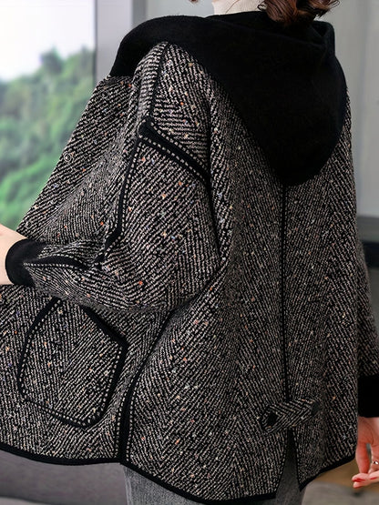 Button Front Hooded Jacket, Casual Long Sleeve Outerwear With Pockets, Women's Clothing - Renee Lane Company
