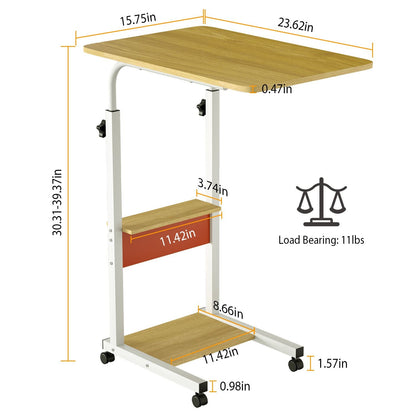 C Side Table 3-Tier Laptop Desk Small Slim Snack Side Table for Couch Bed Sofa for Small Spaces Living Room Bedroom - Renee Lane Company