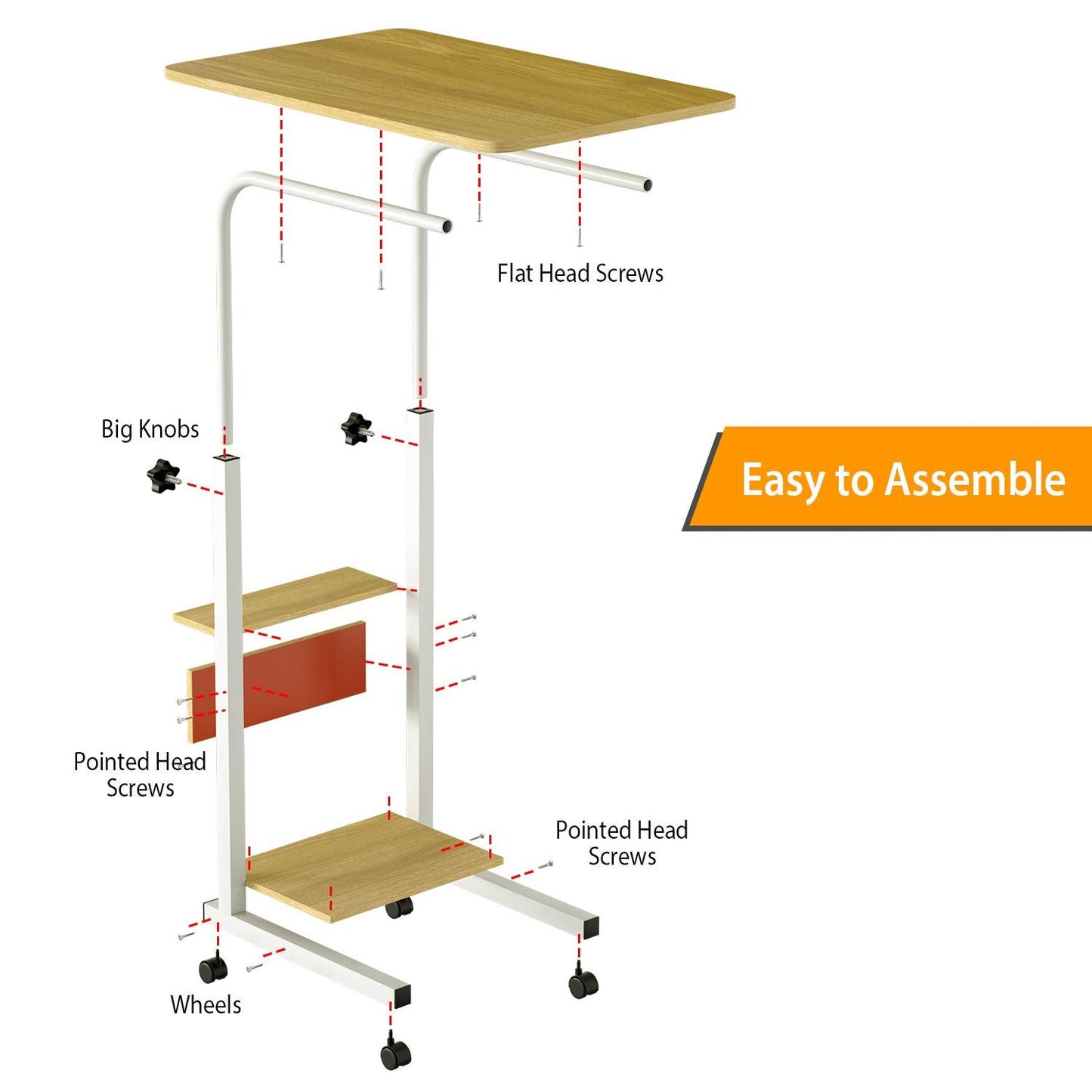 C Side Table 3-Tier Laptop Desk Small Slim Snack Side Table for Couch Bed Sofa for Small Spaces Living Room Bedroom - Renee Lane Company