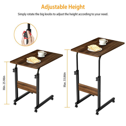 C Side Table 3-Tier Laptop Desk Small Slim Snack Side Table for Couch Bed Sofa for Small Spaces Living Room Bedroom - Renee Lane Company