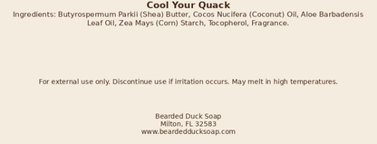 Aloe body butter ingredients and use warning text on label panel