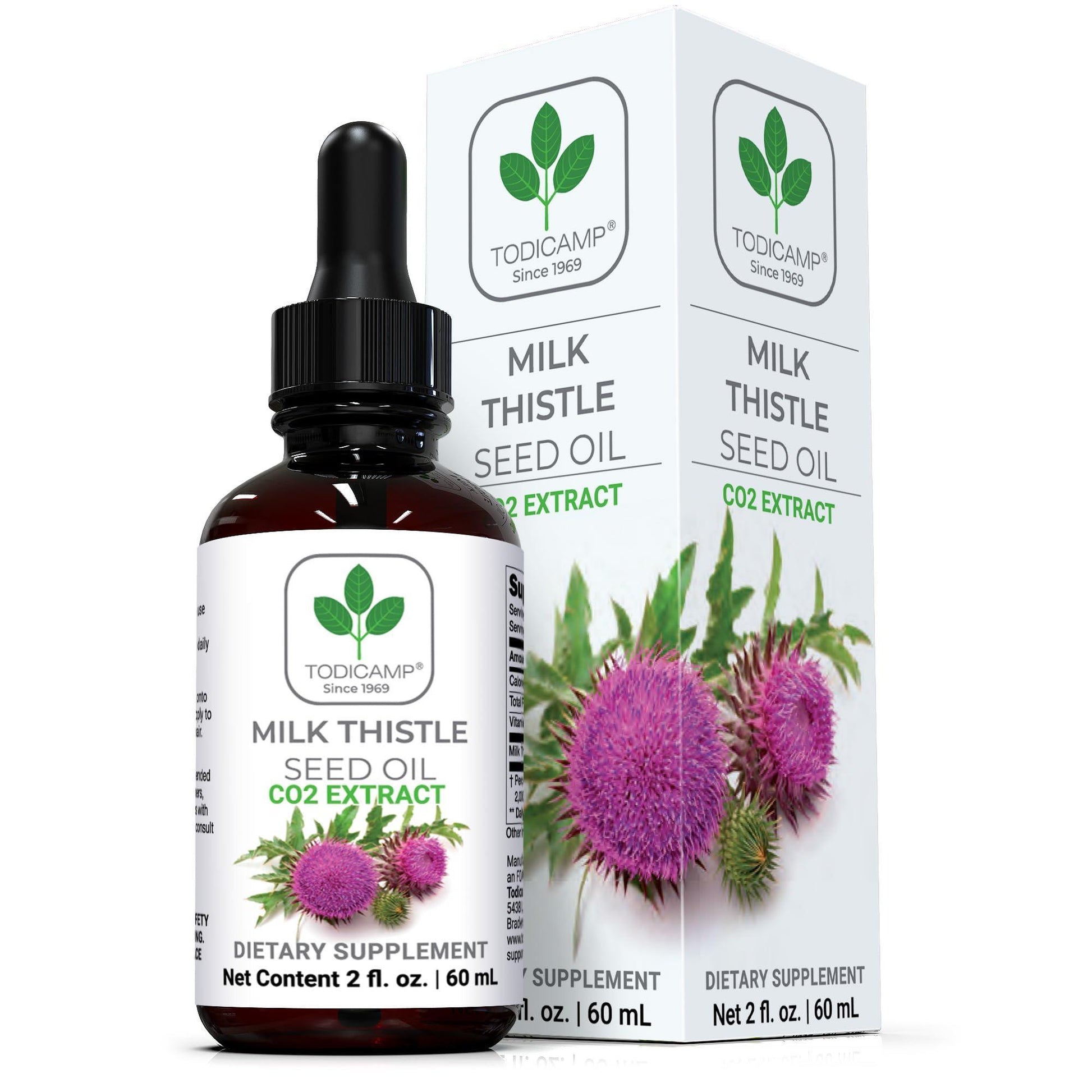 CO2 Extracted Milk Thistle Seed Oil 100% Potent Liver Support Milk Thistle Oil Rich in Silymarin Zinc Omegas Tocopherols Pure Milk Thistle Drops 2 Fl Oz - Renee Lane Company