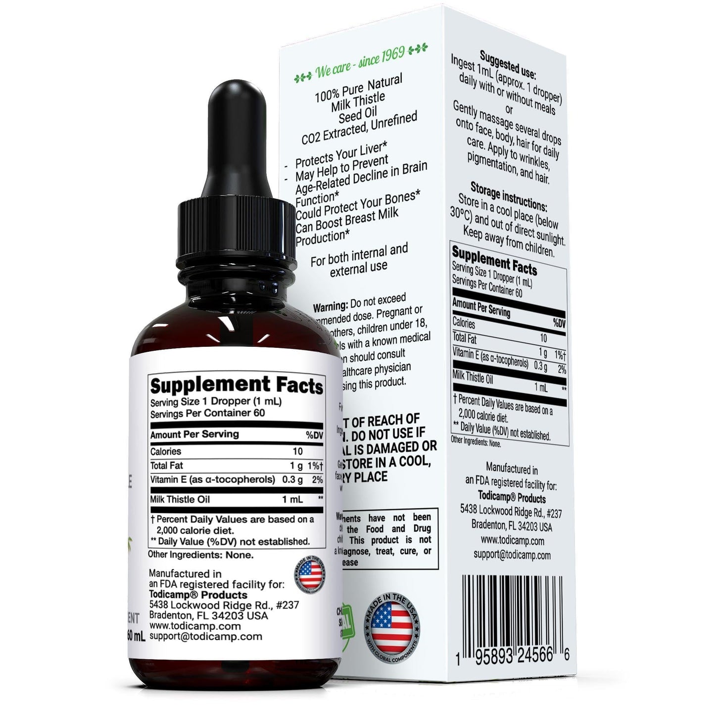 CO2 Extracted Milk Thistle Seed Oil 100% Potent Liver Support Milk Thistle Oil Rich in Silymarin Zinc Omegas Tocopherols Pure Milk Thistle Drops 2 Fl Oz - Renee Lane Company