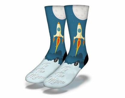 CRYPTO ROCKET TO THE MOON! Funny Crypto Socks - Renee Lane Company