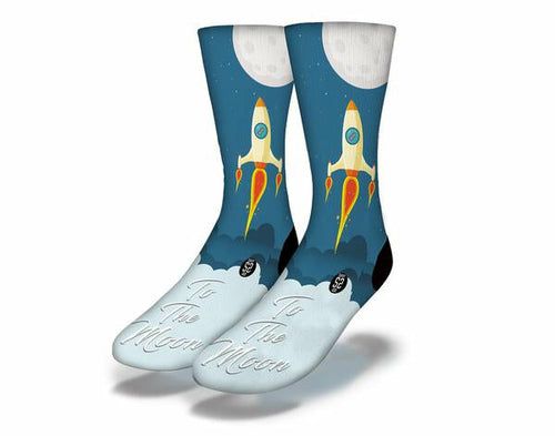 CRYPTO ROCKET TO THE MOON! Funny Crypto Socks - Renee Lane Company