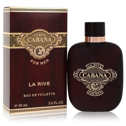 Cabana for Men eau de toilette bottle standing with dark cap beside matching 90 ml box