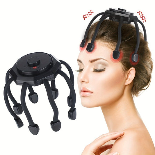 Cactus Electric Massager - Relieve Stress and Tension with Octopus Head Scalp Kneading Massager - Renee Lane Company