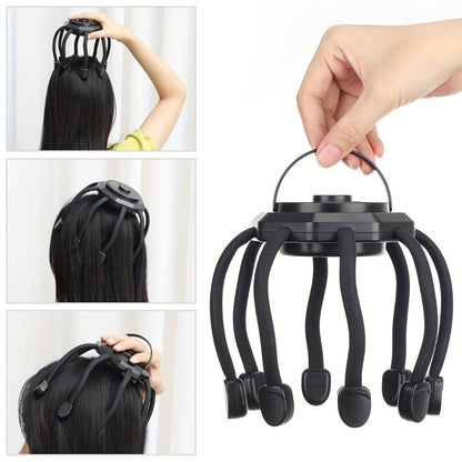 Cactus Electric Massager - Relieve Stress and Tension with Octopus Head Scalp Kneading Massager - Renee Lane Company