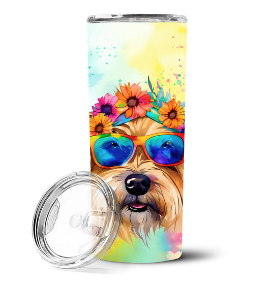 Cairn Terrier Hippie Dawg Stainless Steel Skinny Tumbler Vacuum Double Walled Reusable Insulated Tumbler Travel Cup for Coffee Cocktails Gift with Lid, 20 oz - Renee Lane Company
